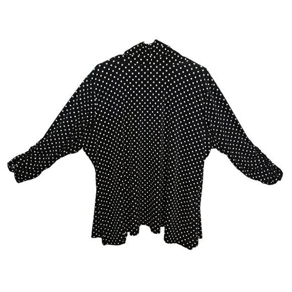 Ellen Tracy Woman 3X Black White Polka Dot Open Front Kimono Cardigan USA - Picture 2 of 6